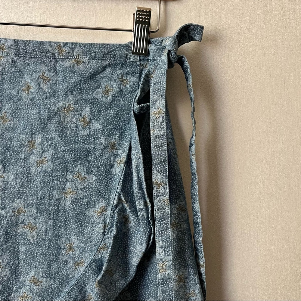 J.CREW MERCANTILE Blue Floral Wrap Ruffle Skirt - Picture 7 of 9